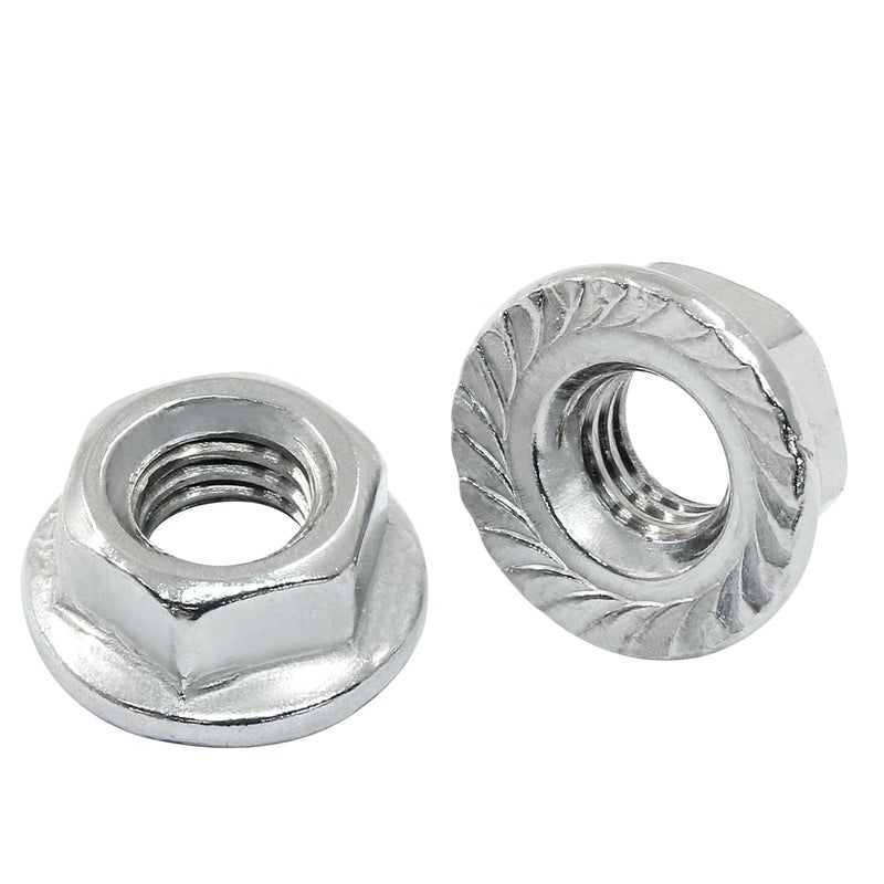 Dijedev M6/1mm Serrated Flange Hex Nuts, 30Pcs Hexagon Flange Nuts, 304 Stainless Steel 18-8, Full Thread, Hex Drive, Bright Finish - Image 5